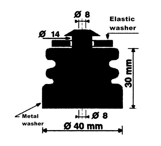 Tärinänvaimennuskumi Vibro-mini kevyille koneille - Image 2