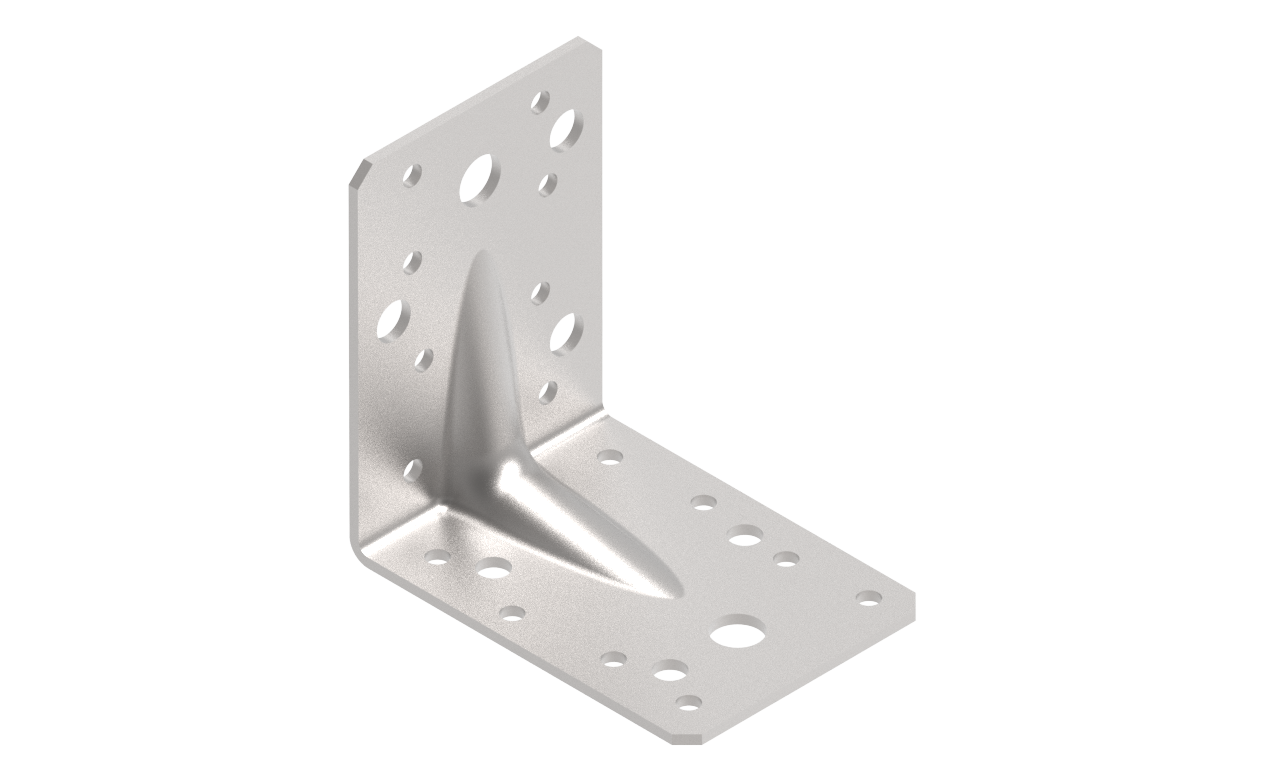 Kulmalevy JVT Fasteners vahvistettu 90x90x65x2,5 mm