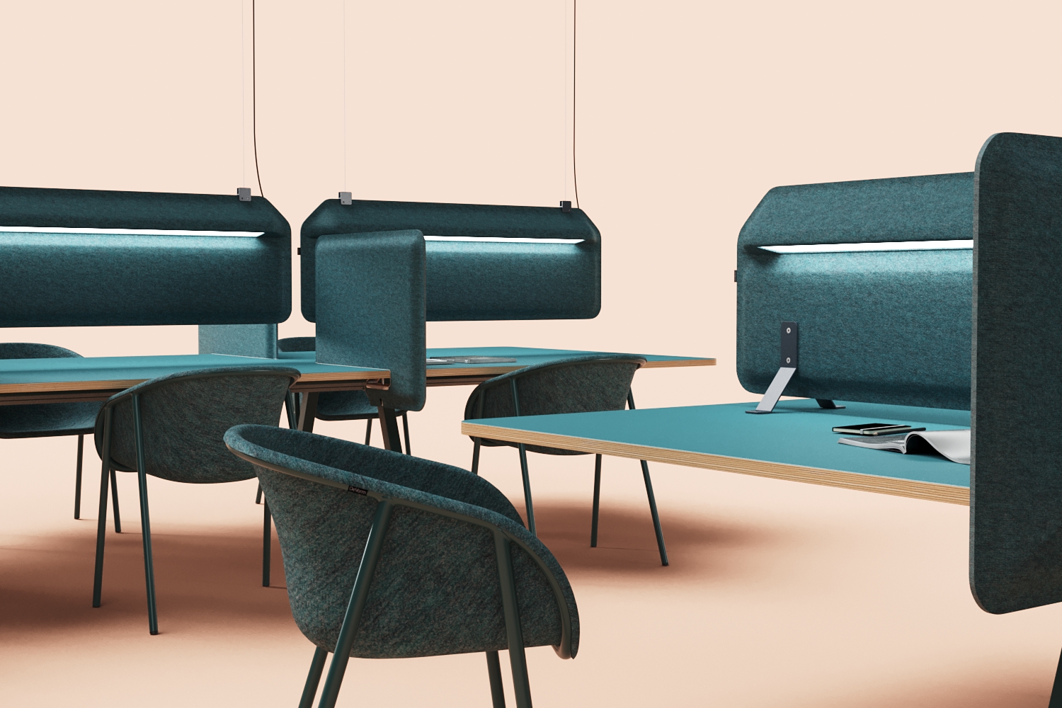 AK 1 PET Felt Workplace Divider De Vorm pöytäsermi