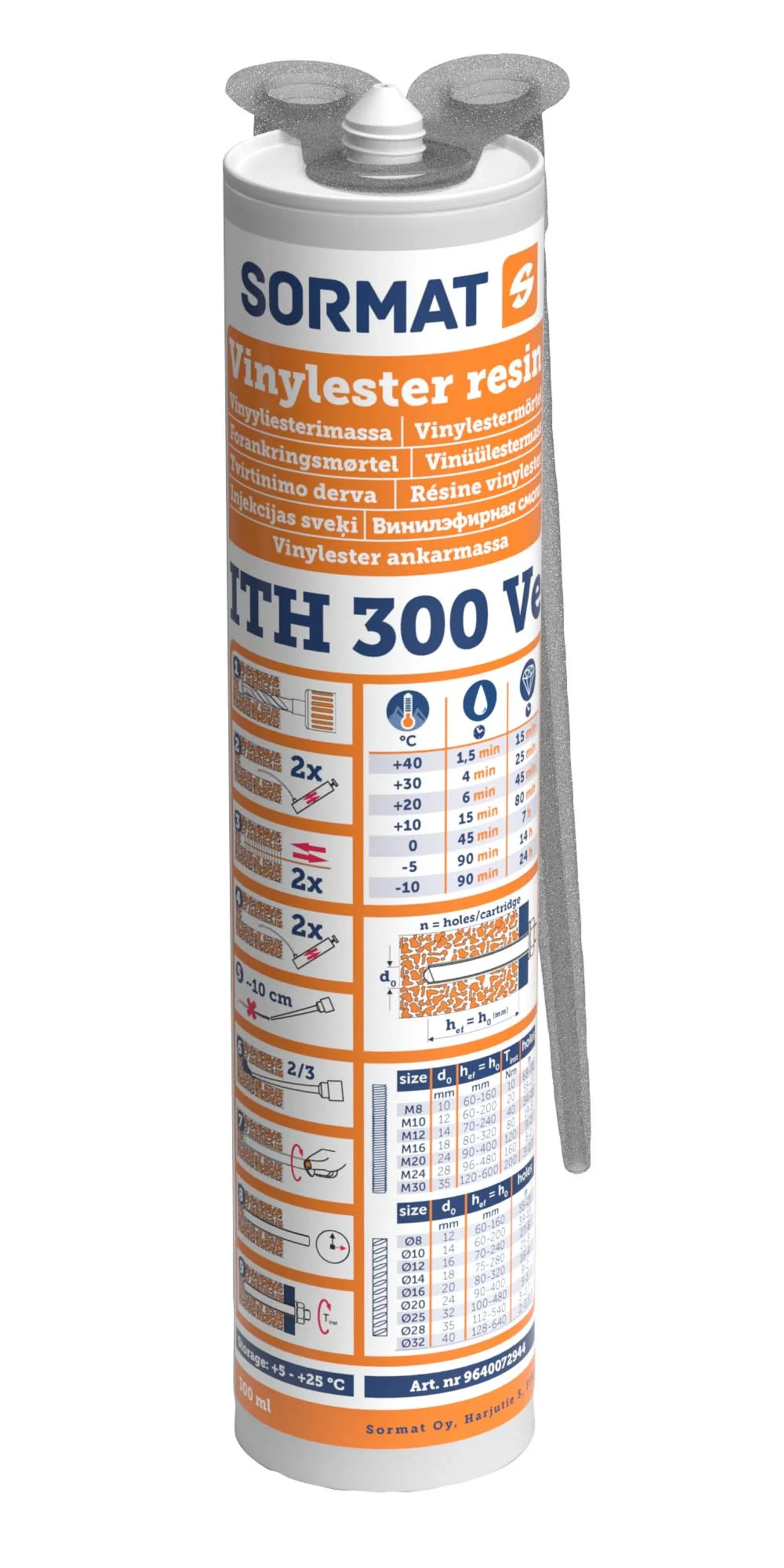 Injektointimassa Sormat ITH 300 VE vinyyliesterimassa 300ml