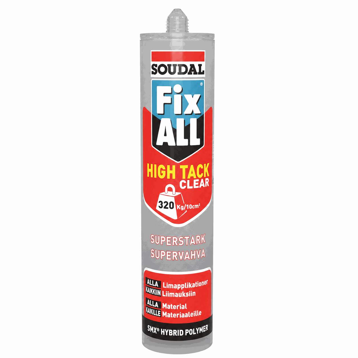 Soudal Fix ALL High Tack Clear kirkas asennusliima 290 ml
